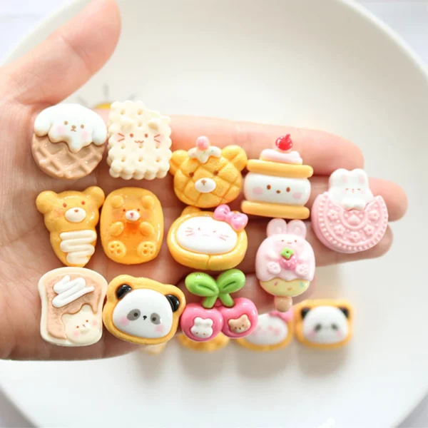 10PCS Shiny Cat Biscuits Series Resin Flatback Cabochons For Hairpin Scrapbooking DIY Jewelry Craft Decoration Accessories