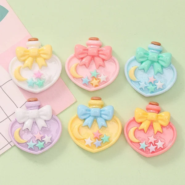 10PCS Shiny Star Bottle Series Resin Flat Back Cabochons For Hairpin Scrapbooking DIY Jewelry Craft Decoration Accessories