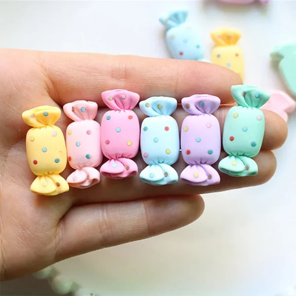 10PCS Colored Dot Candy Series Miniature Flat Back Resin Cabochons For Hairpin Scrapbooking DIY Home Decor Craft Accessories