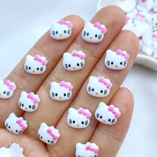 50Pcs New Cute Mini 8*10mm Resin Little Cat Series Flatback Ornament Jewelry Making Manicure Hairwear Accessories