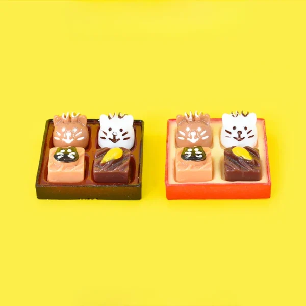 Kawaii Resin Fake Cat Chocolate Miniatures Figurines Flatback Deco Parts Accessories Flat Back Embellishments Material Scrapbook