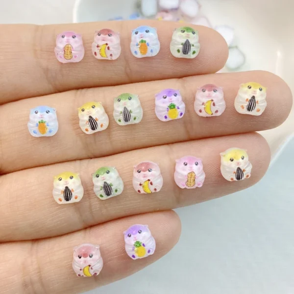 50Pcs Mixed Nail Art Resin Cartoon Little Squirrel Designer Charms Rhinestones DIY Craft For Nail 3D Decorations Jewelry