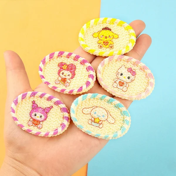 Kawaii Resin Mini Bamboo Plates Supplies Flatback Cabochon Parts Scrapbooking Accessories Embellishments Charms Material