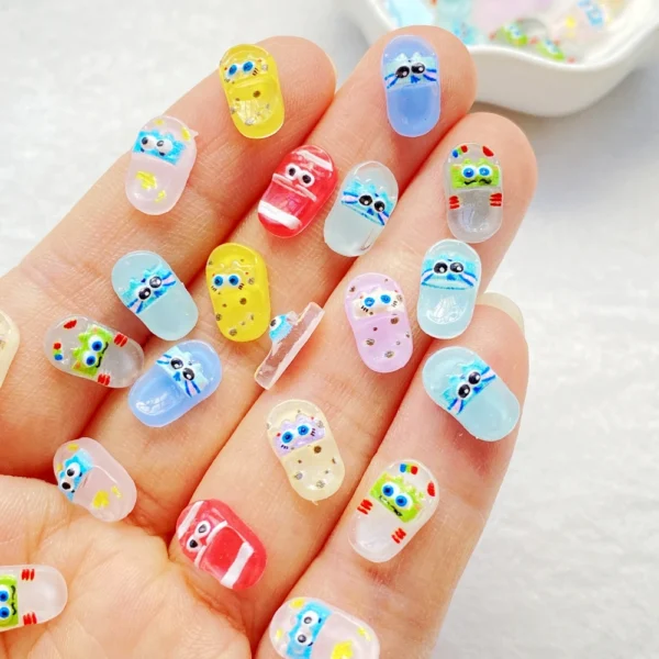 50pcs Resin Cute mini Cartoon Animal Slippers Art Nail Flatback Rhinestone Applique DIY Wedding Scrapbook Decor Craft