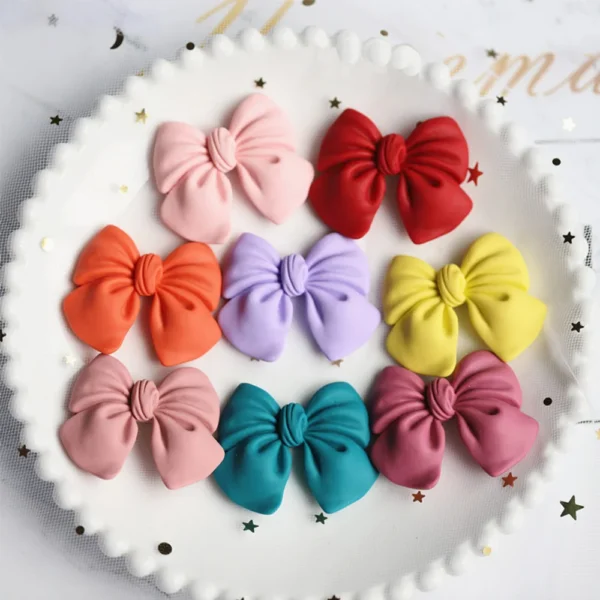 10PCS Colorful Bow Series Resin Flatback Cabochons For Hairpin Phone Case Scrapbooking DIY Jewelry Craft Decoration Accessories