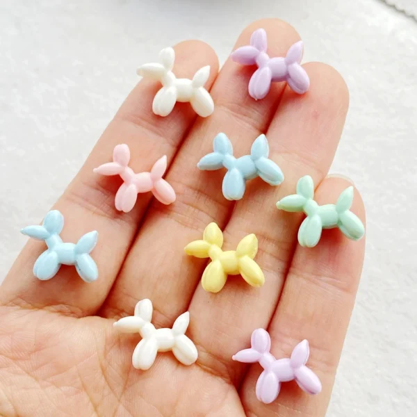 30pcs Resin Colorful 3D Cute cartoon balloon puppy Nail Art Flatback Rhinestone Scrapbook DIY Wedding Jewelry Crafts
