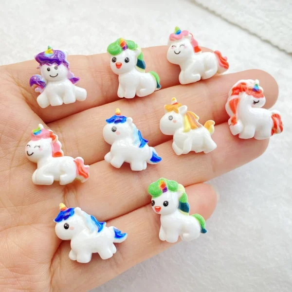 20Pcs Cute Cartoon Unicorn Pony Flat Back Resin Scrapbooking DIY Jewelry Craft Decoration Accessorie