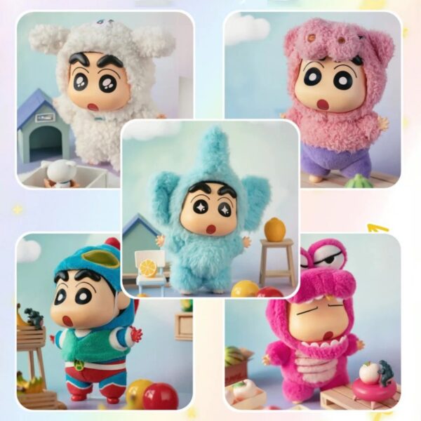 TOPTOY Crayon Shin-chan blind box dressing party plush doll cute hand-made female gift toy ornaments