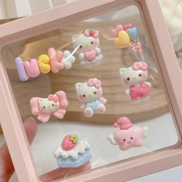 Pink Katie cute center console car screen three-dimensional 3D cartoon electric car stickers women's car interior decoration seamless stickers