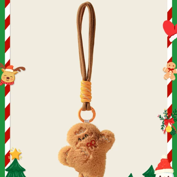 Gingerbread Man Plush Bag Pendant Small Doll Cute Doll School Bag Pendant Keychain Creative Christmas Gift