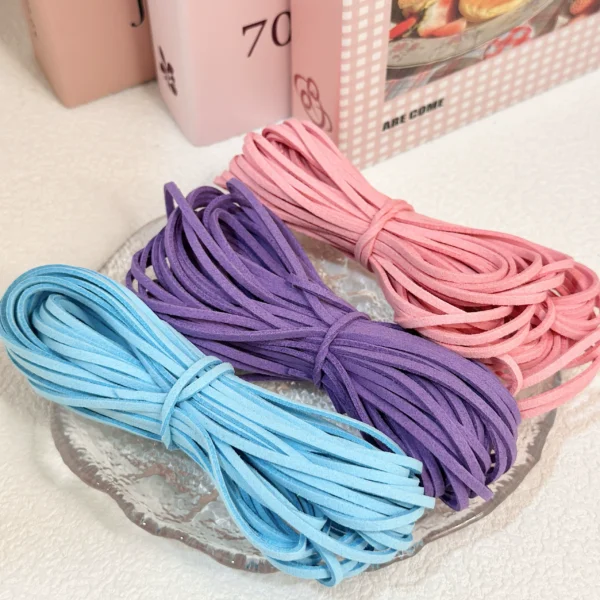 2.5mm Korean Suede Rope Double-sided Suede Rope Handmade DIY Jewelry Packaging Thin Ribbon Simulated Velvet Belt Accessories