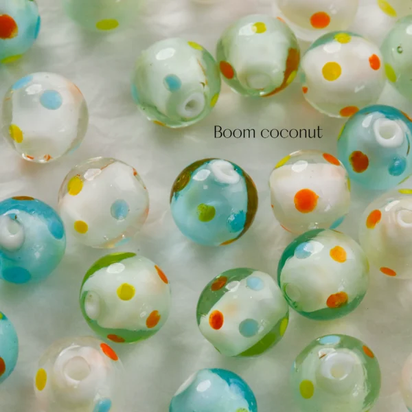 [Summer Soda] Wave-dot handmade glazed glass beads handmade DIY beaded bracelet mobile phone chain jewelry accessories