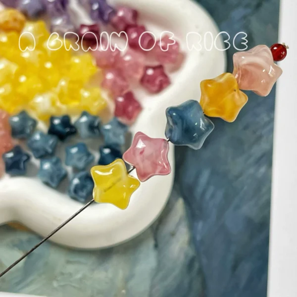 [Oil Painting Stars] 12mm Acrylic Stars Loose Beads Beads Handmade DIY Jewelry Necklace Bracelet Material