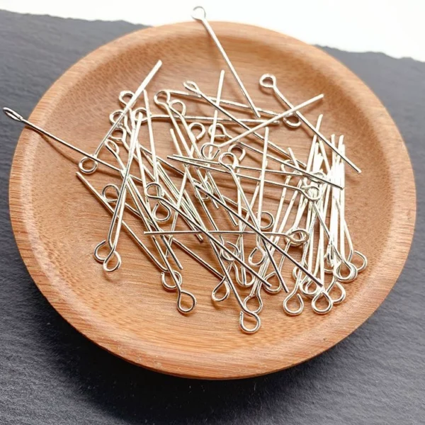 5cm silver 9-character needle jewelry accessories handmade diy earring material making ear stud pendant mobile phone chain