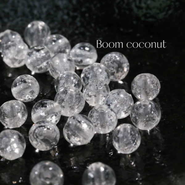 [White Moonlight] Glaze White Broken Silver Foil Ball Beads Handmade DIY Material Bracelet Mobile Phone Chain Jewelry Accessories