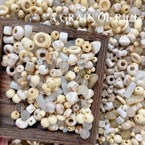 Autumn hot cocoa acrylic wooden loose beads mixed handmade DIY bracelet necklace mobile phone chain beading material