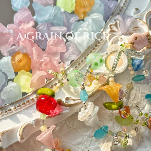 10 frosted resin simulated lilies and calla lilies DIY loose beads beaded bracelet necklace jewelry handmade accessories