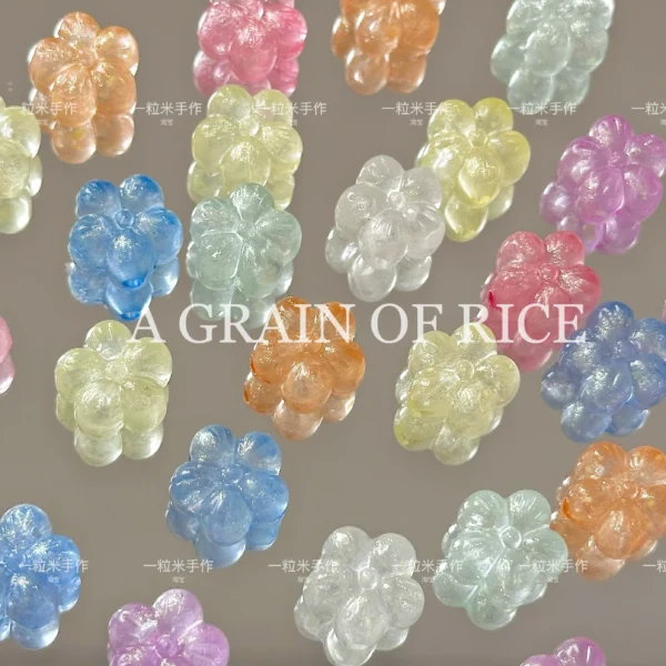 [Fengchuanhuaxin] Pearlescent color acrylic plum blossom loose beads diy jewelry accessories flower separated beads