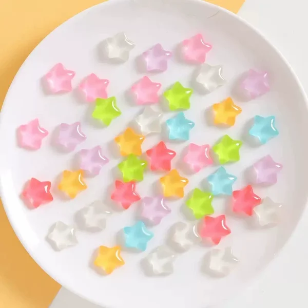 Glow-in-the-dark cartoon star resin accessories diy homemade cream glue hairpin refrigerator magnet mobile phone case children's ornaments