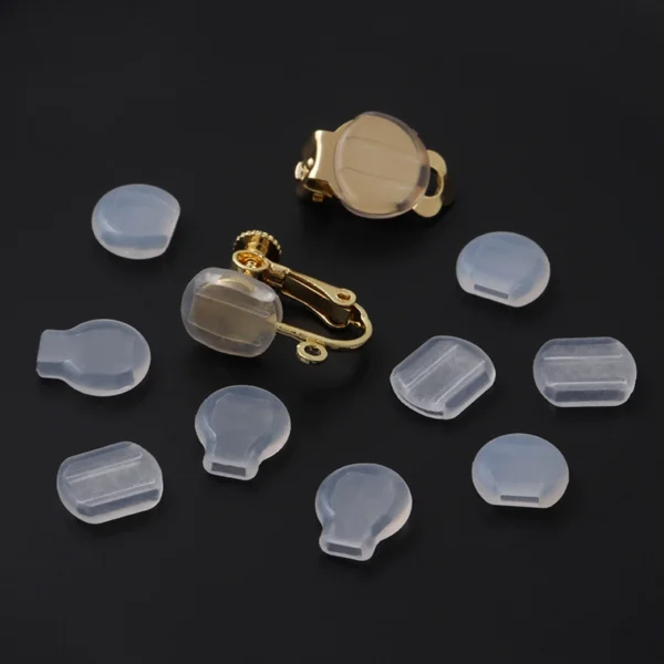 10 price ear clip anti-pain pad silicone earmuffs spiral spring ear clip soft pad milky white rubber ear plugs ear accessories