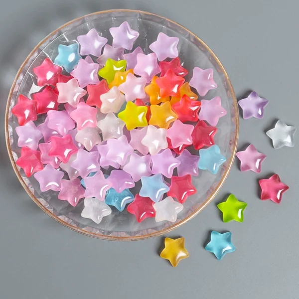 Luminous five-pointed star gem diy material handmade children's jewelry fluorescent small star toy resin accessories