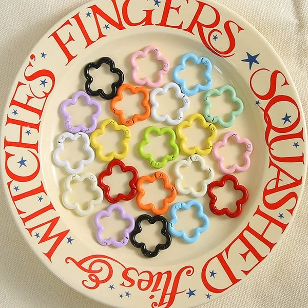 Colorful flower spring alloy personalized five-petal diy accessories pendant jewelry bag key chain pendant versatile