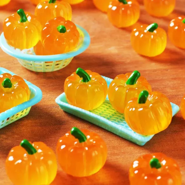 Glow-in-the-dark simulation vegetable and fruit pumpkin Halloween mini ornament model DIY resin play house accessories