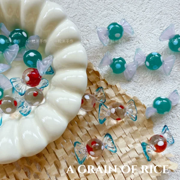 [Give me some candy] Japanese handmade glass polka dot candy beads loose bead bracelet necklace earrings diyr beading material
