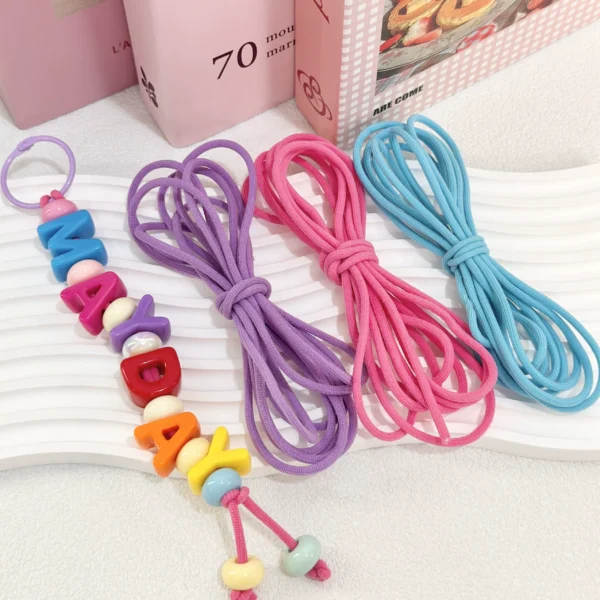 Colorful elastic hair rope rubber band letter beaded rope DIY handmade children's hair rope material jewelry accessories