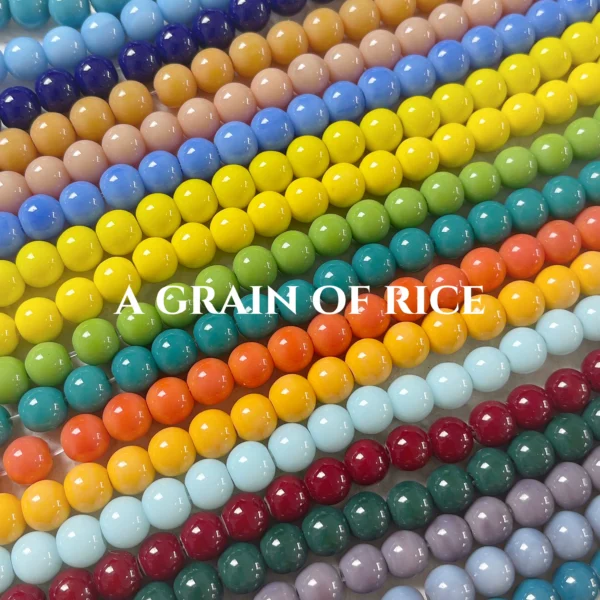 [Amusement Park] 8mm Cream Cute Childlike Glass Beads Loose Beads Non-fading Bracelet Necklace Handmade DIY Beading