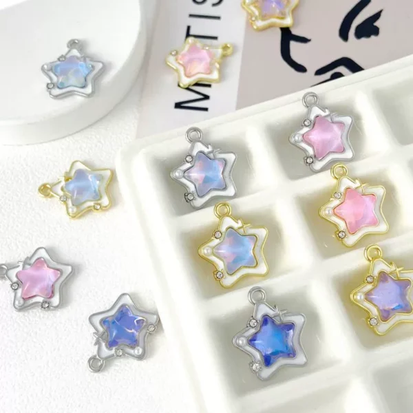 [Galaxy Appointment] Dream Girl Pearl Starburst Star Alloy Pendant DIY Bracelet Necklace Earrings Accessories