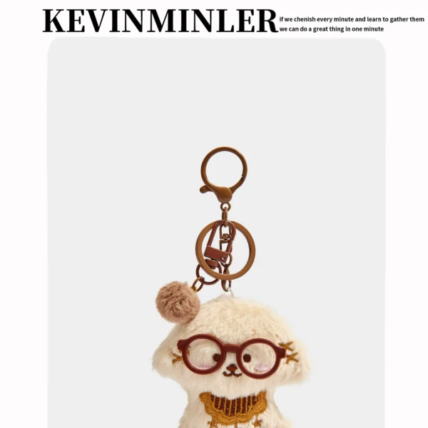 creates cute glasses puppy plush bag pendant keychain doll pendant Christmas gift