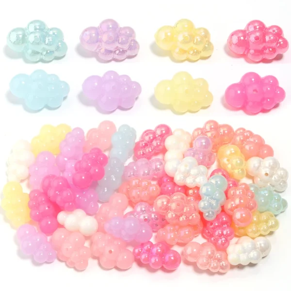 10-20pcs Cute Cloud Shaped Beads Acrylic Charms Beads DIY Self-made Phone Chain Necklace Accessories for Jewelry Making Supplies