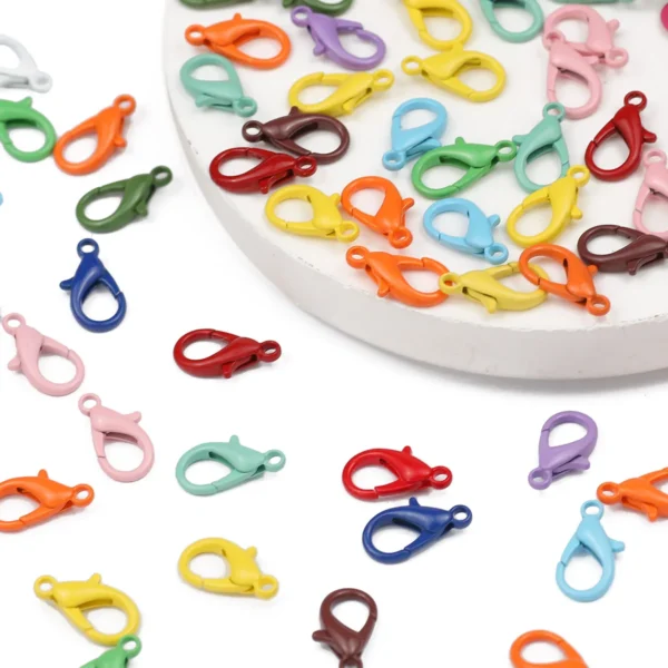 10~100pcs 12/14/16mm Lobster Clasps Hooks Key Chain Connector Baking Paint Fits Jewelry Necklace Bracelet Making DIY Accessories