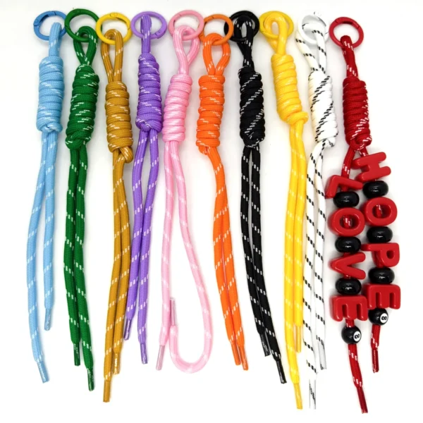 Colorful nylon woven pendant rope charms for large hole beads make key chain bag pendant jewelry accessories