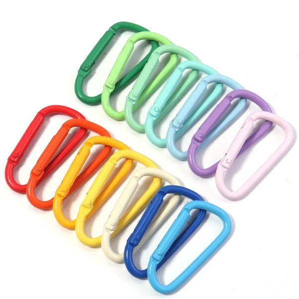 10pcs Aluminum Alloy Carabiner Key Chain Clip Outdoor Camping Keyring Snap Hook Water Bottle Buckle Kit Climbing Accessories